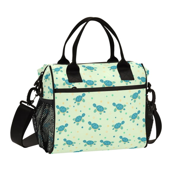 Small Turtle Lunch Bag Insulated Lunch Box Leakproof Reusable Cooler Tote Adjustable Shoulder Strap for Men Women 9L