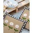 thumbnail image 2 of Waterproof Throw Pillow Covers, Daisy Flowers Black White Buffalo Check Plaid Decorative Pillowcase Soft Cushion Case for Patio Couch Tent Balcony, Set of 2 Square, 18"X18", 2 of 6