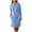 Blue, variant on Xuniizn Long Sleeve Dress for Women, Plus Size Solid Color Knee Length Button Crew Neck Dress with Pockets, Soft Comfortable Casual Dress