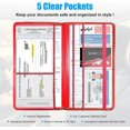 thumbnail image 3 of YISITIAN Car Registration and Insurance Holder, Leather Vehicle License Document Glove Box Compartment Organizer, Key Information Cards, Driver License (Red) CJ919-49345, 3 of 6