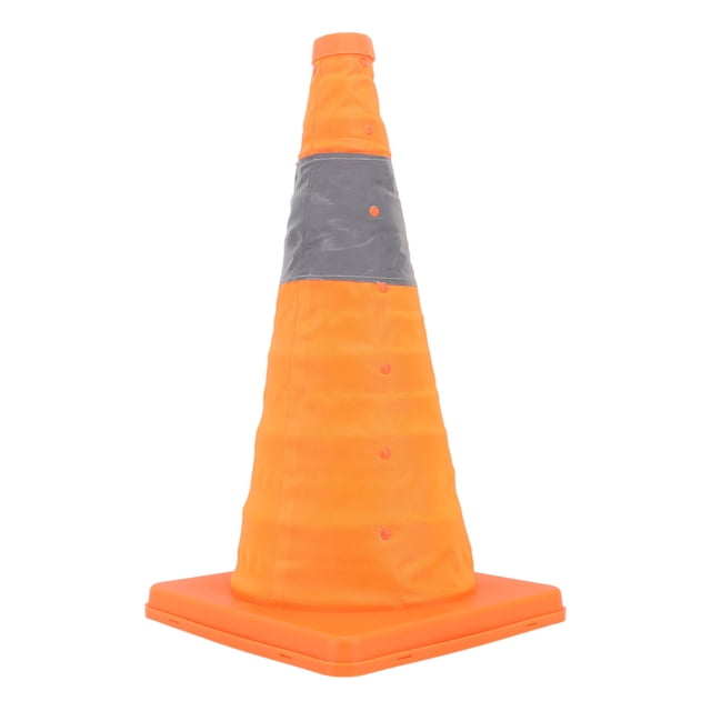 Cono de seguridad reflectante de 45 x 24,5 x 24,5 cm, plegable, portátil, blando, para estacionamiento en carretera.