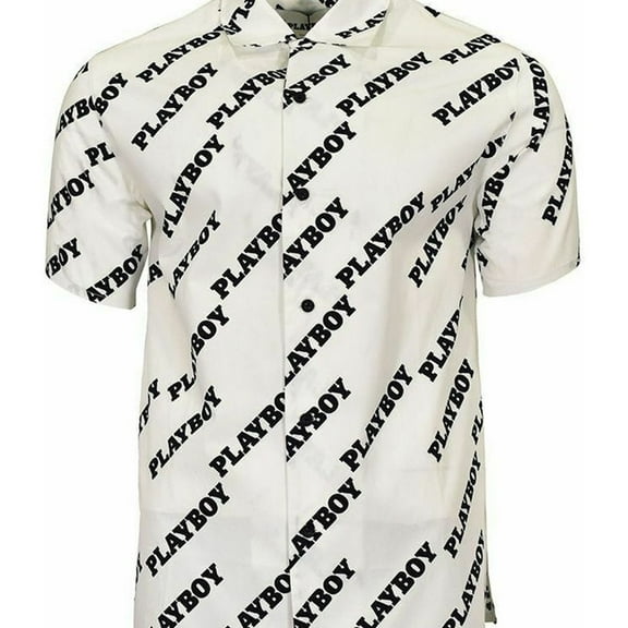 Elevenparis Mens Woven Button Up Shirt, White, Medium