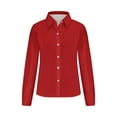 thumbnail image 5 of Lovskoo Long Sleeve Shirts for Women Button Down Shirt Casual Print T-Shirts Single Breasted Fall Spring Loose Shirt Tops Blouse Red, 5 of 5