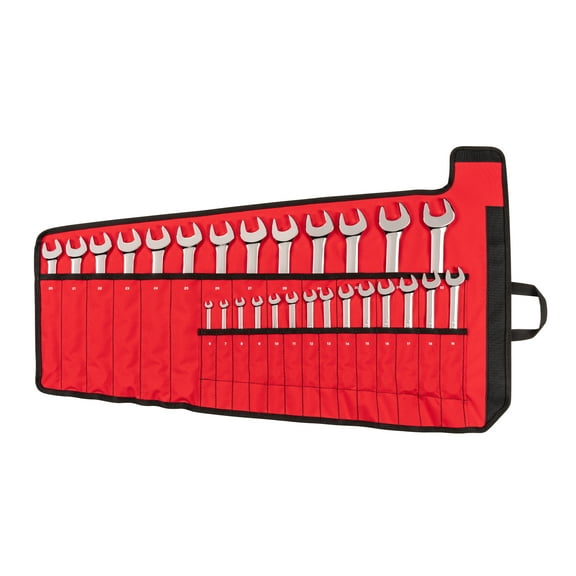 TEKTON Combination Wrench Set with Pouch, 27-Piece (6 - 32 mm) | WCB94203