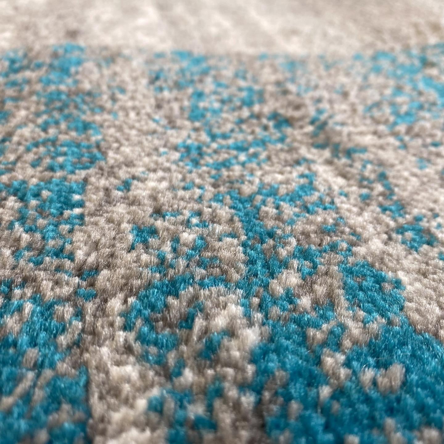 Luxe Weavers Art Deco Abstract Geometric Turquoise 2x3 Area Rug for Living Rooms