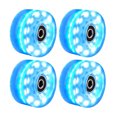 thumbnail image 2 of Ruedas para patines 4 Piezas con cojinetes incorporados luminosas duraderas para patinaje en filas y skate Azul Sunnimix Rueda de patines, 2 of 8