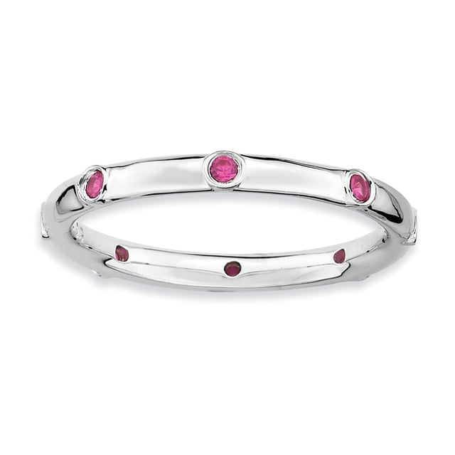 Bague en Argent Sterling Stackable Expressions en Rubis Créé Taille 10