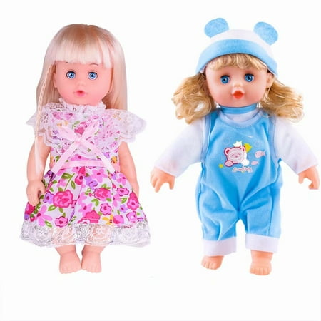 Plush Doll Toy Doll - Akoyovwerve Reborn Baby Doll Cute Realistic Soft Plush Doll Simulation Newborn Baby Toy with Sounding & Rotating & Blinking Function, Pink