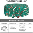 thumbnail image 2 of Sweet Candy Canes Berry Round Tablecloth Xmas Table Cover Washable Tablecloths for Kitchen Dining Party Holiday Decor 60 inch, 2 of 6