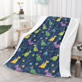 thumbnail image 2 of Cute Dinosaur Cartoon Pattern Soft Sherpa Fleece Throw Blanket, Warm Cozy Plush Blanket for Sofa Bed Couch, All Season, 50"x60", 2 of 5