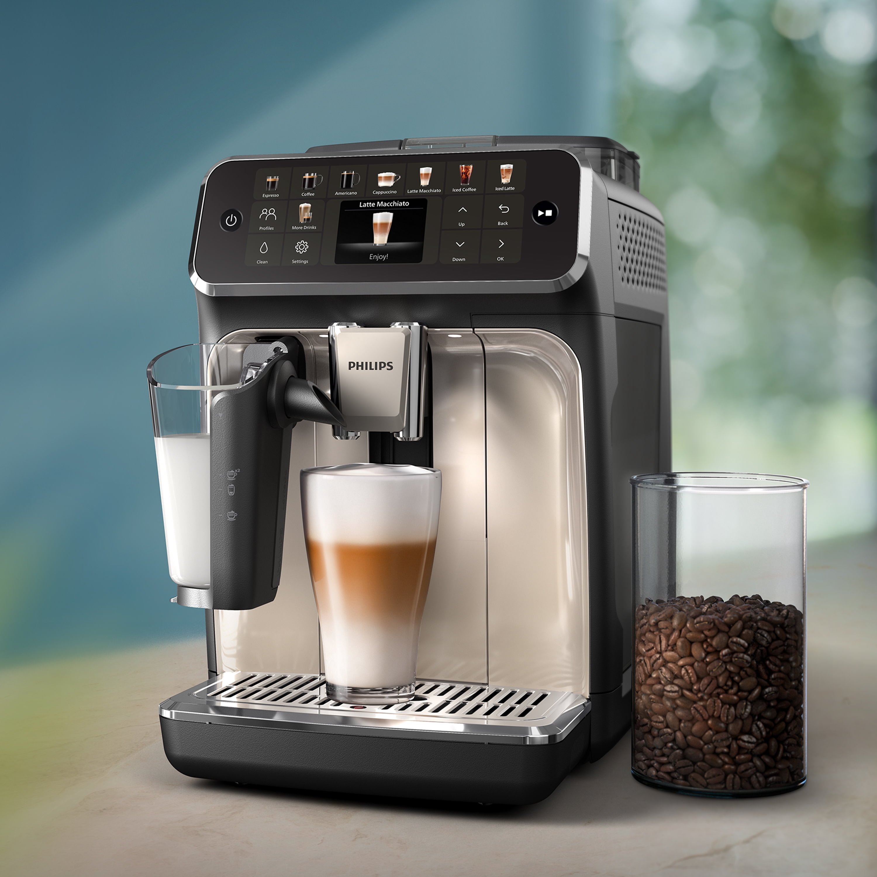 Philips 5500 Fully Automatic Espresso Machine with LatteGo Milk Frother, Grey Chrome