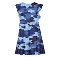 thumbnail image 6 of Amidoa Girls Summer Dresses Tiered A-Line Ruffled Dresses Kids Casual Floral Print Sundress Blue Size 5T, 6 of 8