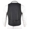 thumbnail image 3 of GFDYREE Men's Slim Fit Herringbone Tweed Suits Vest Premium Wool Blend Waistcoat, 3 of 7