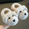 thumbnail image 2 of DHFJKG Toddler Kids Winter Fuzzy Closed-Back Slippers Cute Dog Shape Warm Cartoon Character Critter Cozy House Slippers, 2 of 4