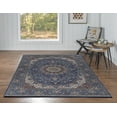 thumbnail image 5 of Linon Home Decor Emerald Area Rug Collection, Blue and Ivory, 6'7" x 9'7", 5 of 6
