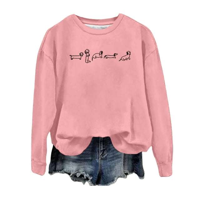TINZ Chandail à Col Rond Imprimé pour Femmes Tendance Automne/hiver Haut Décontracté Ensemble de Survêtement Court Pantalon pour Femme