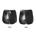 thumbnail image 3 of Susaid Mystical Masked Figure Monochrome Print Women's High Waisted Running Shorts Quick Dry Athletic Gym Track Workout Shorts Zip Pocket-XX-Large, 3 of 7