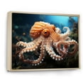 thumbnail image 2 of Designart "Undersea In A Contemporary Octopus Perspective" Octopus/Squid Floater Framed Wall Art Living Room, 2 of 5