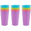 Codream 17.5-ounce Plastic Tumblers Unbreakable BPA Free Dishwasher Safe Set of 12 in 4 Colors Reusable Drinking Cups