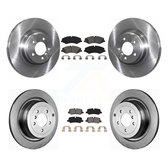 Transit Auto Front Rear Disc Brake Rotors and Semi-Metallic Pads Kit for Car 2010-2012 Land Rover Range Naturally Aspirated K8S-102919