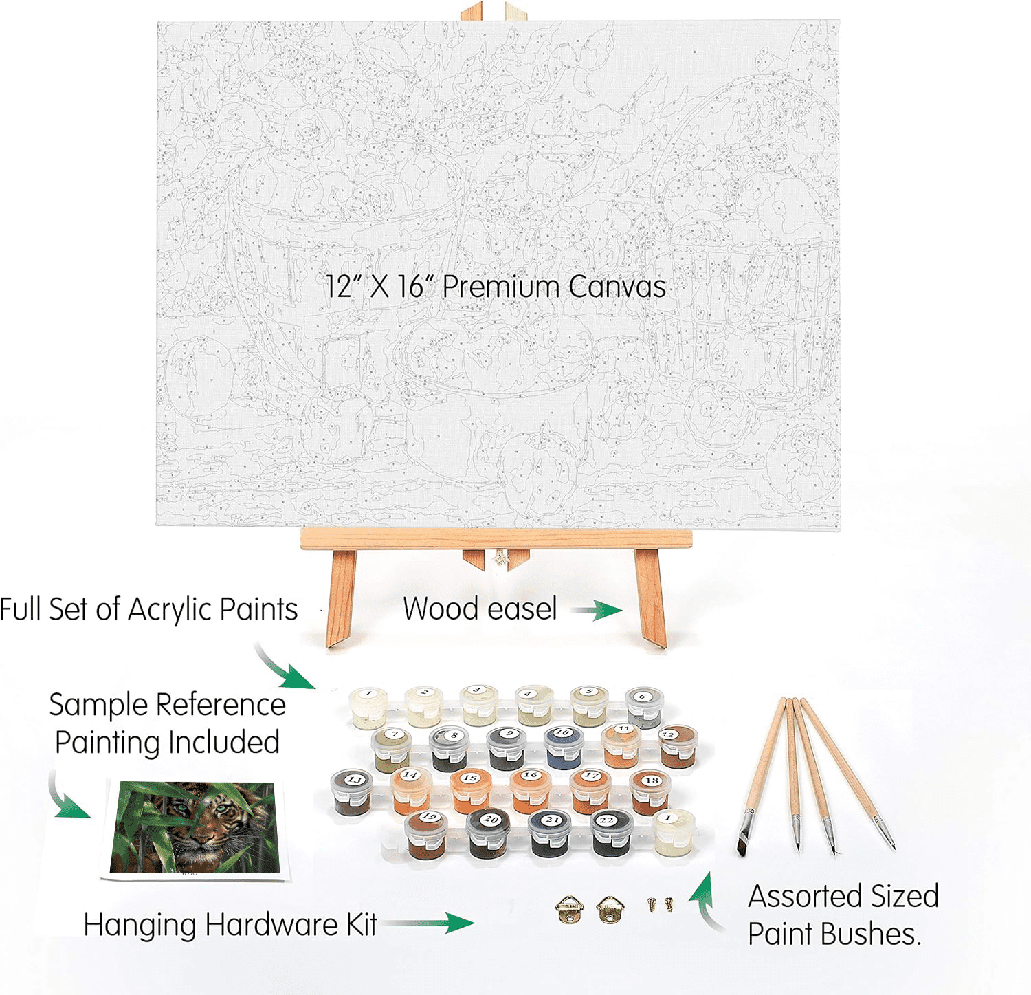 Ledgebay Paint by Number for Adults Crafts for Adults (Bamboo Tiger)