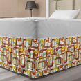 thumbnail image 1 of Geometric Bed Skirt, Pattern of Colorful Round Rectangles on a Plain Background Modern Feels, Elastic Bedskirt Dust Ruffle Wrap Around for Bedding Decor, 4 Sizes, White and Multicolor, by Ambesonne, 1 of 2