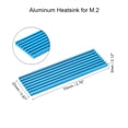 thumbnail image 2 of Aluminum Heatsink Kit 70x22x3mm Blue w Two Silicone Thermal Pads for M.2, for 2280 SSD, 2 of 4