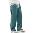 thumbnail image 2 of Dwelliawo Men's Vintage Corduroy Pants American Style Multipocket Loose Fit Plus Size, Straight Leg Cyan XL, 2 of 5
