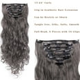 thumbnail image 4 of My-Lady 17-24Inch 8Pcs/set 18Clips in Long Wavy Synthetic Hair Extension Fiber Thick Double Weft Hair Hairpieces for Women Full Head Highlights Brown Black, 4 of 8