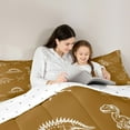 thumbnail image 5 of jejeloiu Dinosaur Dino Wildlife Queen Comforter Set,Jungle Animals Bedding Sets,Brown White Bedding Comforter Set For Boys Girl,Microfiber Bedroom Decor Reversible,3pcs, 5 of 8