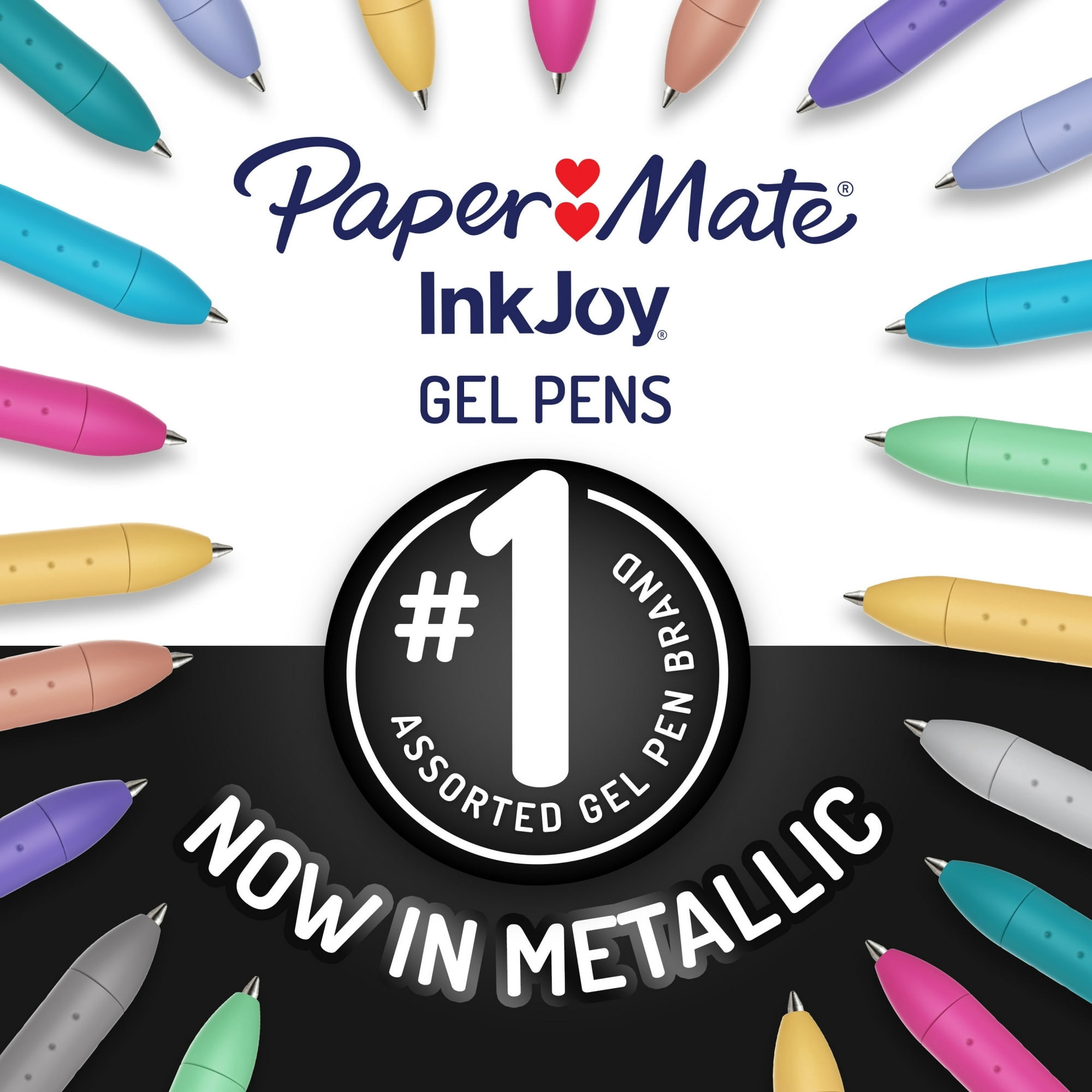 ( 3 Pack ) Paper Mate InkJoy Gel Metallic Pens, Medium Point (0.8mm), Assorted, 6 Count