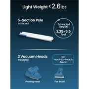 Kokido Rechargeable Handheld Pool Vacuum XTROVAC 110 Cordless with Adjustable Pole and 2 Brush Vac Heads for Above-Ground Pools, Spot Clean Inground Pools