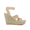 thumbnail image 3 of BLISSFUL STEP Women's Platform Slingback Ankle Strap Espadrille Wedges Heel Sandals, 3 of 6