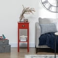 thumbnail image 6 of HomCom 30" Elegant Narrow Accent End Bedside Sofa Table with Storage Drawer, Red, 6 of 9