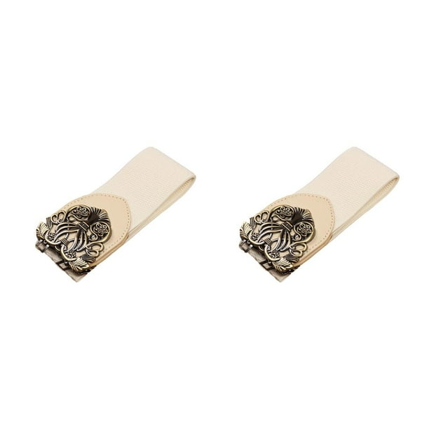 Cinturón de cintura Minnieouse Estilo vintage ajustable con hebilla Beige CBP253421