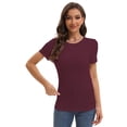 thumbnail image 5 of Short Sleeve T Shirts Women Summer Tops Crewneck Tees, 5 of 6