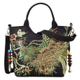 thumbnail image 2 of Bolso de mano bordado para mujer, estilo tradicional chino, bandolera para trabajar Negro, 2 of 9