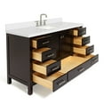 thumbnail image 5 of ARIEL Cambridge 61 Inch Rectangle Sink Vanity With White Quartz Countertop In Espresso, 5 of 7