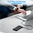 thumbnail image 5 of 20000mAh Power Bank Portable Fast Charger with 4 Cables, Compatible with iPhone & Samsung, High-Speed Charging Battery Pack, USB-C Cables, Black, 5 of 11