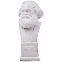 danila-souvenirs German Philosopher Socialist Karl Marx Marble Bust Statue Sculpture 4.8'' white (12 cm)