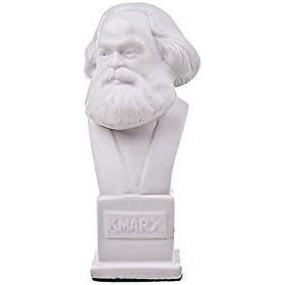 danila-souvenirs German Philosopher Socialist Karl Marx Marble Bust Statue Sculpture 4.8'' white (12 cm)
