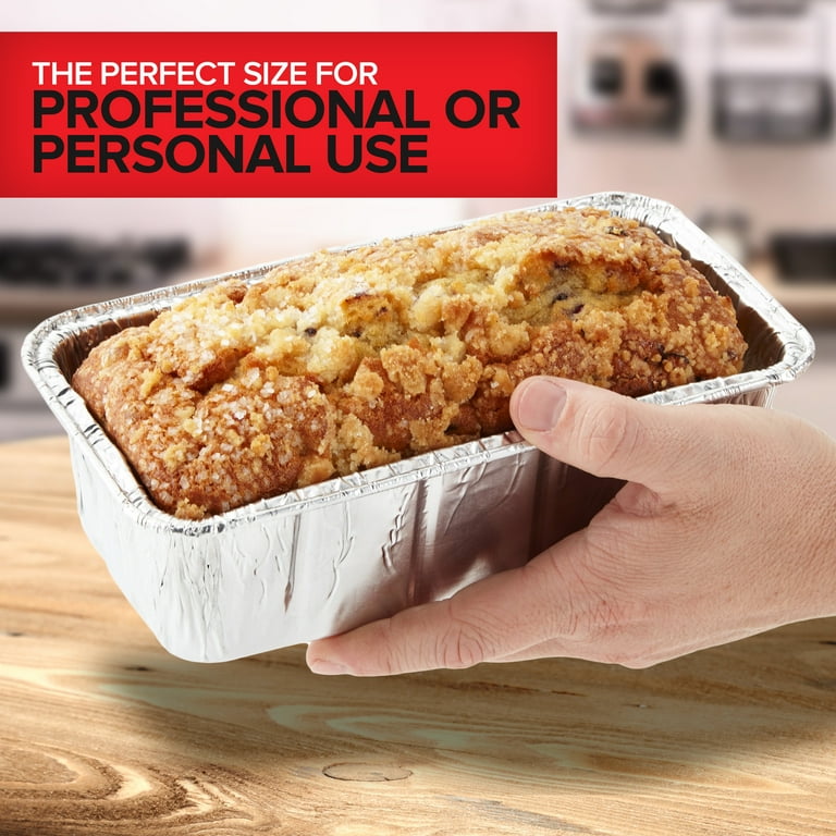 Stock Your Home 2 Lb Aluminum Foil Mini Loaf Pans 50 Pack Disposable Small Loaf Pan 2 Pound Baking Tin Liners Perfect to Bake Cakes Bread