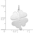 thumbnail image 4 of 925 Sterling Silver Solid Polished 4-Leaf Clover Disc Charm 27x18mm Wide Pendant Necklace for Women, 4 of 4