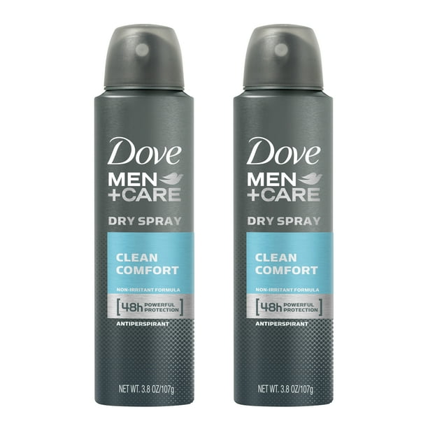 2 Pack Dove Men Care Dry Spray Antiperspirant Deodorant Clean Comfort 3 8 Oz Walmart Com