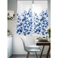 thumbnail image 4 of Elegant Leaf Sheer Curtains for Living Room Bedroom Blue Leaves Summer Botanical Plants Sheer Curtains 72 Inch Long 2 Panels Set Light Filtering Curtain Window Treatments Drapes for Dining Room, 4 of 6