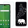 thumbnail image 1 of Slim-Fit TPU Fashion Phone Case for Cricket Icon 3, with Tempered Glass Screen Protector, by OneToughShield ® - Elephant Music, 1 of 2