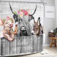 thumbnail image 6 of Farm Cow Shower Curtain 60Wx72H Inch Funny Vintage Bull Cattles Western Animal Rustic Wooden Shower Curtain Bathroom Set Country Nature Waterproof Bath Decoration Accessories Home Decor, 6 of 6