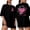 C-Black339, variant on DHFJKG Cancer Awareness T Shirts For Women Pink Ribbon Graphic Oversized Drop Shoulder Short Sleeve Tees