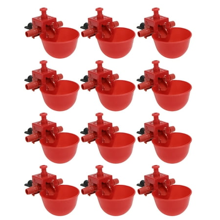 

HOMEMAXS 12PCS Adjustable Drinking Fountain Automatic Bird Waterer Practical Drinking Bowl for Pigeons Chickens Birds