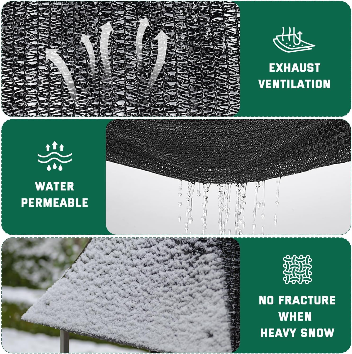 70% Shade Cloth, Resistant Sun Shade Net 10x20FT Mesh Tarp with HDPE Material and Reinforced Grommets Shade Trap for Greenhouse, Plant, Pergola, and Backyard Patio Sunshade（black）